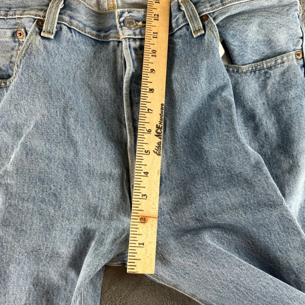Levis 501 Straight Fit Jeans Mens 38x36 Light Wash Blue Denim Button Fly Classic